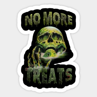 Halloween No More Treats Melting Skull Slime Sticker